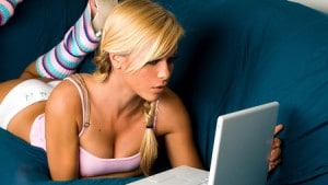 hot girl on computer