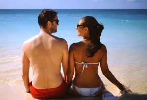 professional couple on the beach